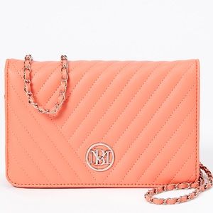 Badgley Mischka Large Convertible Clutch Crossbody Bag VEGAN LEATHER NEW